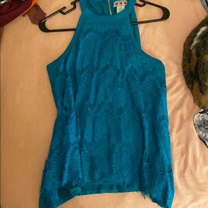 Lace Teal Tank